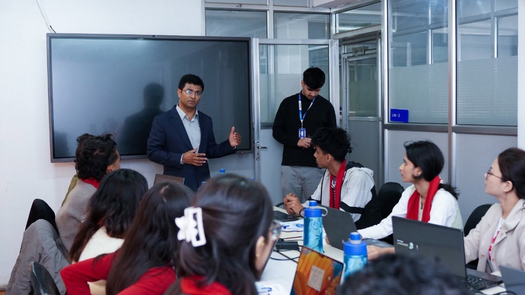 Students in a classroom workshop